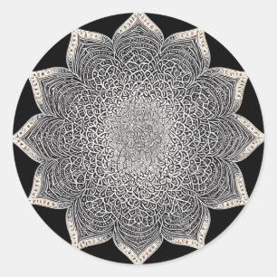 ADESIVO REDONDO ARTE FLORAL MANDALA PARA MEDITAÇÃO ESPIRITUAL YOGA