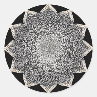 ADESIVO REDONDO ARTE FLORAL MANDALA PARA MEDITAÇÃO ESPIRITUAL YOGA
