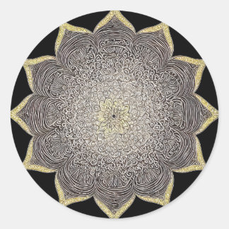 ADESIVO REDONDO ARTE FLORAL MANDALA PARA MEDITAÇÃO ESPIRITUAL YOGA