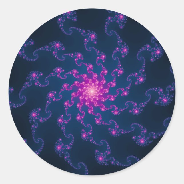Adesivo Redondo Arte Fractal da Flor da Vida (Frente)