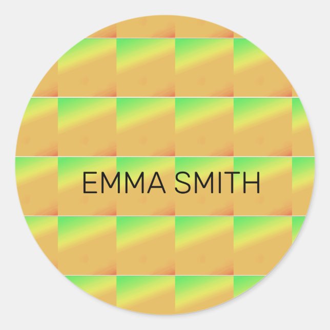 Adesivo Redondo Arte Geométrica, Cores Solares Tropicais Africanas (Frente)