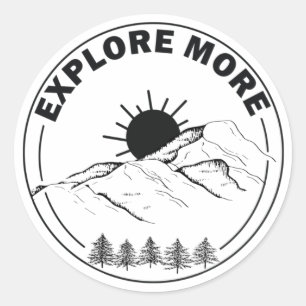 Adesivo Redondo arte geométrica da linha de montanha