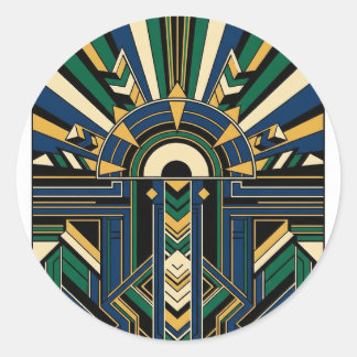 Adesivo Redondo Arte Geométrica Deco Sunburst