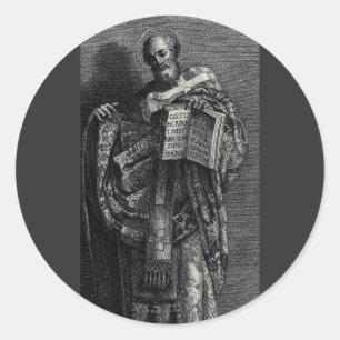 Adesivo Redondo Arte Gráfica de Santo Atanásio de Alexandria