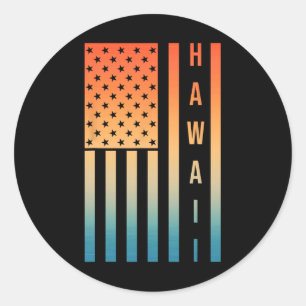 Adesivo Redondo Arte Havaiana Fofa Para Homens Mulheres Surfando H