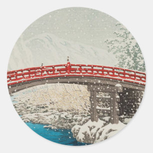 Adesivo Redondo Arte Japonesa Ukiyoe (Hasui Kawase)