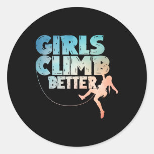 Adesivo Redondo Arte Legal de Climber de Rocha para Mulheres Menin