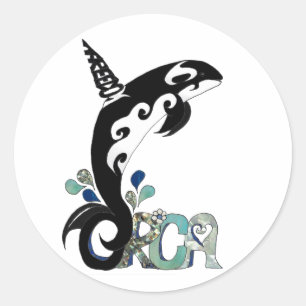 Adesivo Redondo Arte Liberdade das Orcas