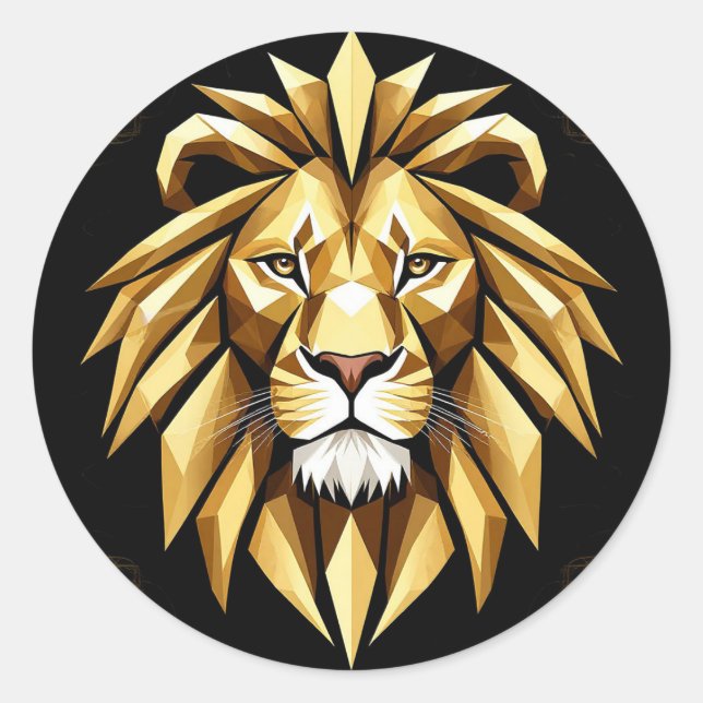 Adesivo Redondo Arte Lônica abstrato Geométrica com Tom Dourado In (Frente)