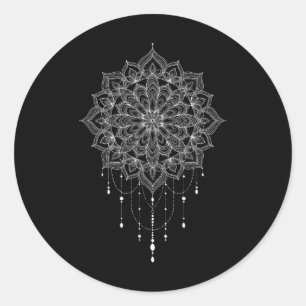 Adesivo Redondo Arte Mandala Zen Botânico Suculento Espiritual Boh