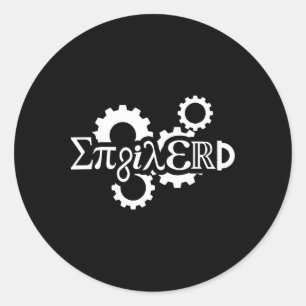 Adesivo Redondo Arte Mecânica do Engenheiro Enginerd Pi Day