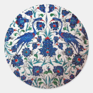 Adesivo Redondo Arte mitológica do azulejo do design do pássaro