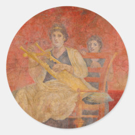 Adesivo Redondo Arte Musical do Vizinho Fresco, Romano Antigo Pomp