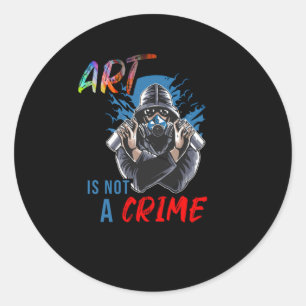 Adesivo Redondo Arte não é crime