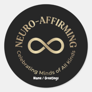 Adesivo Redondo Arte Neuroafirmativo Arco-íris Infinito Neurodiver