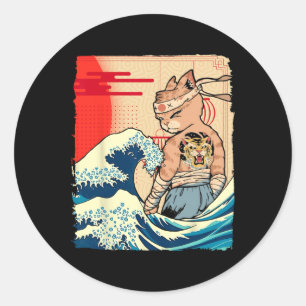 Adesivo Redondo Arte Ninja Japonesa E Karate Japonês