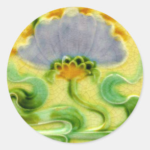 Adesivo Redondo Arte Nouveau das artes e dos artesanatos do design