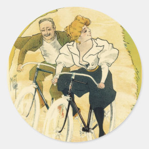 Adesivo Redondo Arte Nova Antiga, Bicicletas Gladiator Cycles