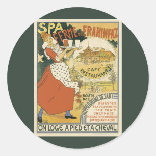 Adesivo Redondo Arte Nova Antiga, Cervejaria, Restaurante e Café