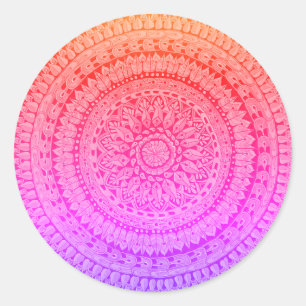 Adesivo Redondo Arte Original de Mandala Multicolor