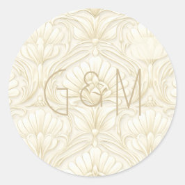 Adesivo Redondo Arte Ornamental Art Déco – Marfim | Luxo de Casame