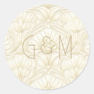 Adesivo Redondo Arte Ornamental Art Déco – Marfim Luxo de Casame