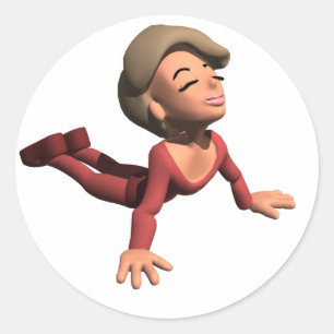Adesivo Redondo Arte para Perda de Yoga