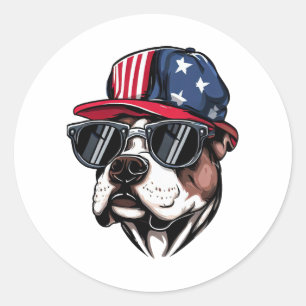 Adesivo Redondo Arte Pitbull