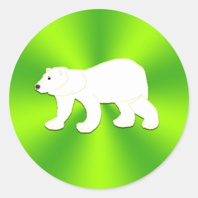Adesivo Redondo Arte por Crianças - Palitos de Urso Polar (Frente)