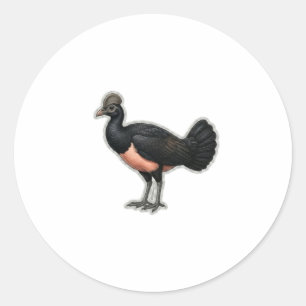 Adesivo Redondo Arte Raro do Pássaro Maleo - Ícone da Vida Selvage