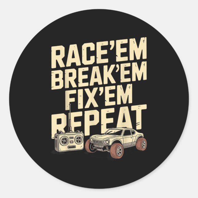 Adesivo Redondo Arte Rc legal Para Mulheres Homens Controle Remoto (Frente)