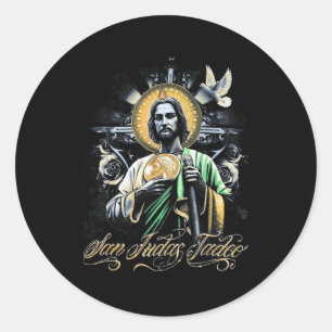 Adesivo Redondo Arte Religiosa São Judas Tadeo Santos Católicos De