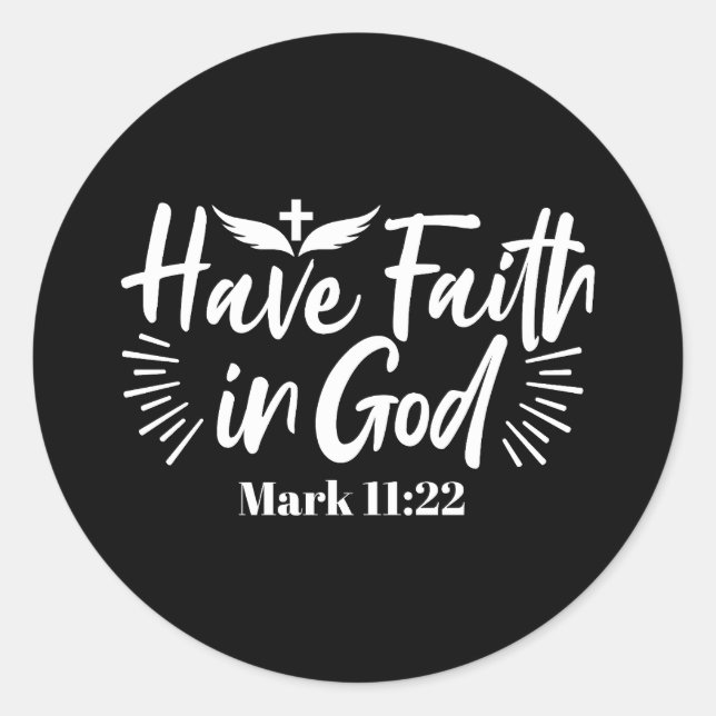 Adesivo Redondo Arte Religiosa: Tenha fé na Design das Escrituras  (Frente)