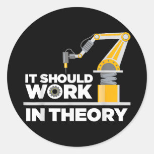 Adesivo Redondo Arte Robótica Engraçada Para Homens Crianças Robót