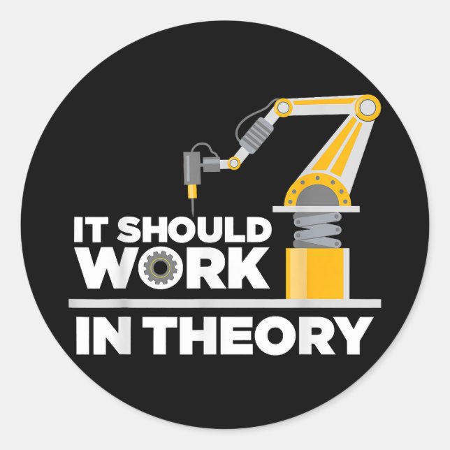 Adesivo Redondo Arte Robótica Engraçada Para Homens Crianças Robót (Frente)