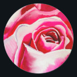 Adesivo Redondo Arte romântica a aquarela rosa rosas<br><div class="desc">Rosas cor-de-rosa flores,  cor d'água floral,  arte original. impressão original australiano de cor d'água. Rosas românticas. Brilhante e colorido. Belas artes originais por artista.</div>