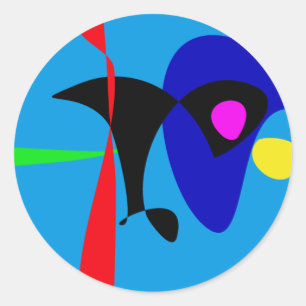 Adesivo Redondo Arte simples de Digitas do Expressionism abstrato