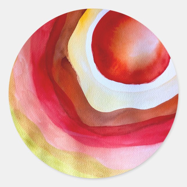 Adesivo Redondo Arte solar com cor d'água (Frente)