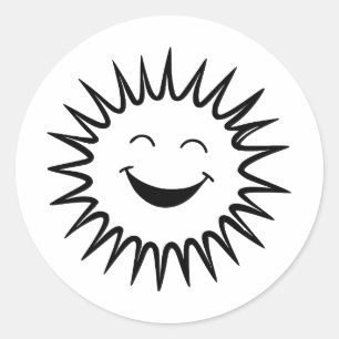 Adesivo Redondo Arte Sun Elegante em estilo minimalista