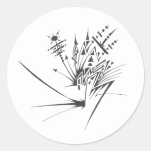 Adesivo Redondo Arte Tribal Abstrata Preto e Branco 100 Tatuagem