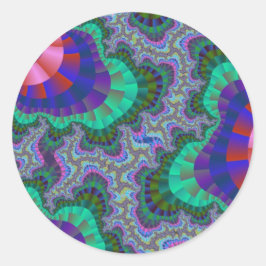 Adesivo Redondo Arte Verde e Azul