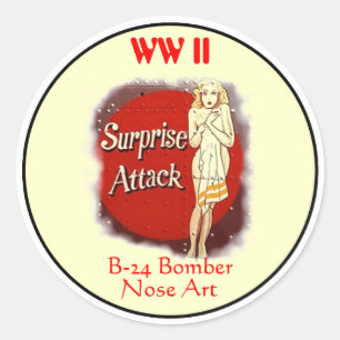 Adesivo Redondo Arte-WW II do nariz B-24