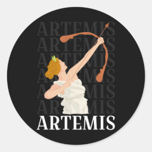 Adesivo Redondo Artemis Deusa Da Caça E O Mito Grego Da Lua