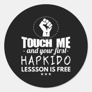 Adesivo Redondo Artes Marciais - A Primeira Lição De Hapkido É Liv