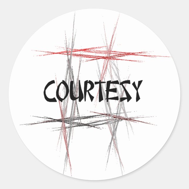 Adesivo Redondo Artes marciais cortesia (Frente)