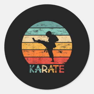 Adesivo Redondo Artes Marciais de Karatê Infantil Motivo Grunge Um