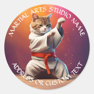 Adesivo Redondo Artes marciais Jiu-jitsu Karate Taekwondo Studio