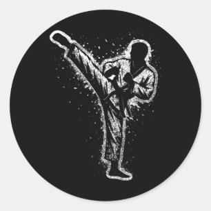 Adesivo Redondo Artes marciais Karate Kick Taekwondo Belt