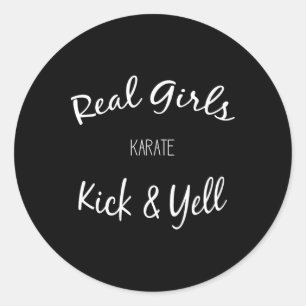 Adesivo Redondo Artes Marciais Karate Real Girls Chutam E Gritam