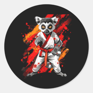 Adesivo Redondo Artes Marciais Lêmure Karatê MMA Taekwondo